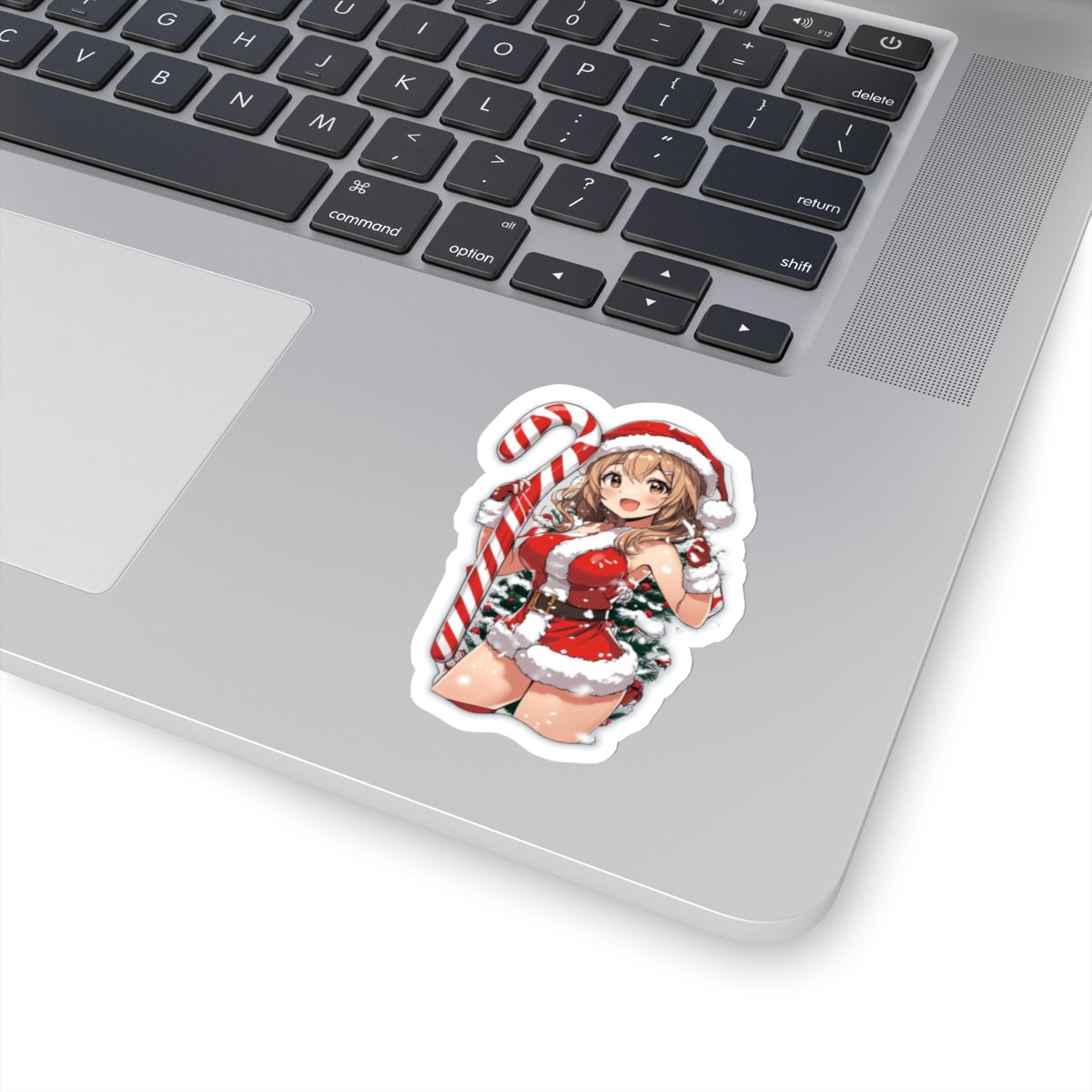 Festive Holiday Kiss-Cut Stickers - Cute Santa Girl Design for Gifting & Decorating