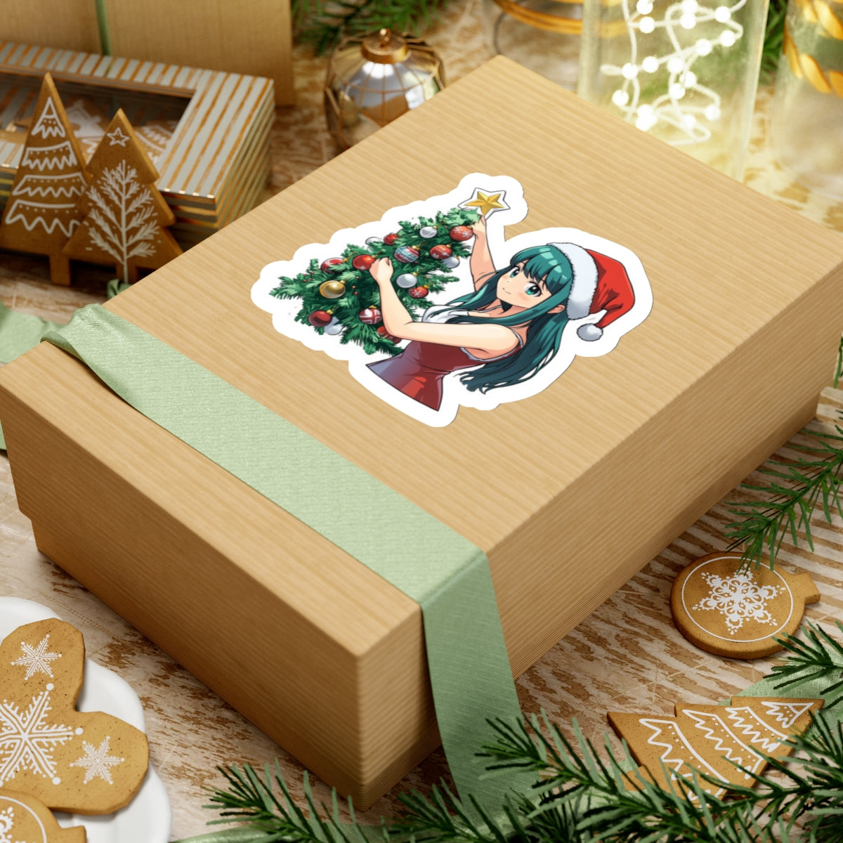 Festive Christmas Tree Kiss-Cut Stickers for Holiday Cheer