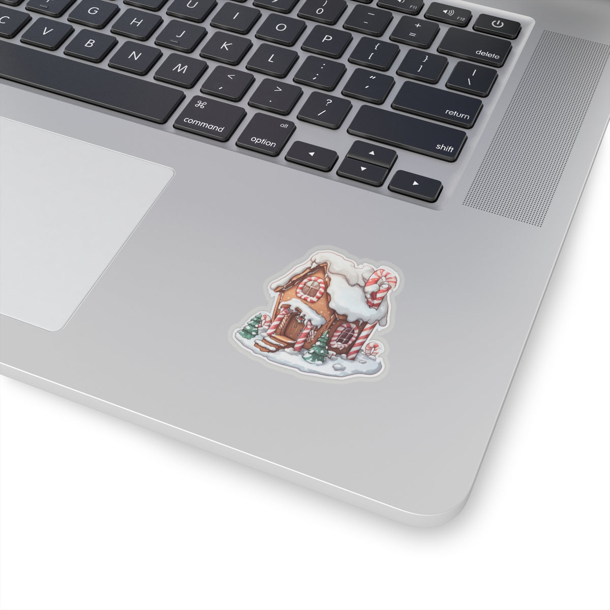 Festive Gingerbread House Kiss-Cut Stickers | Holiday Decor for Laptops and Gifts