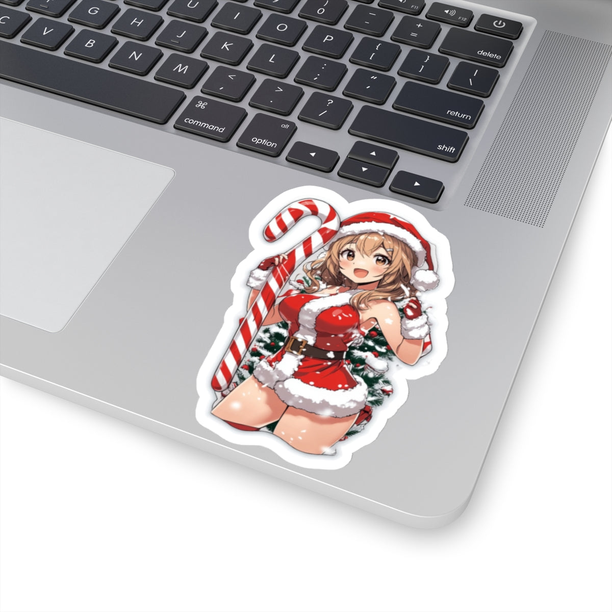 Festive Holiday Kiss-Cut Stickers - Cute Santa Girl Design for Gifting & Decorating