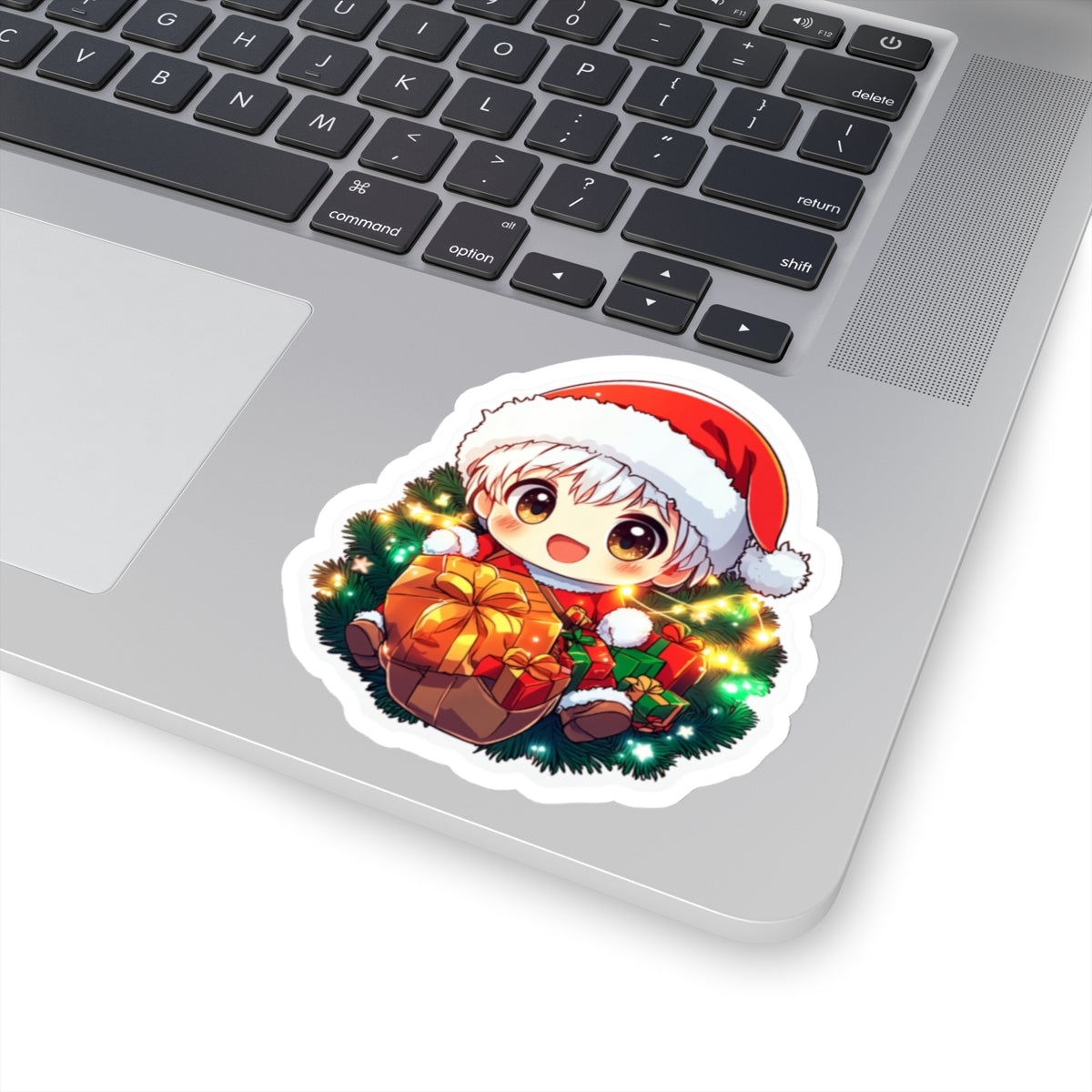 Cute Christmas Kiss-Cut Sticker - Santa Character with Gifts