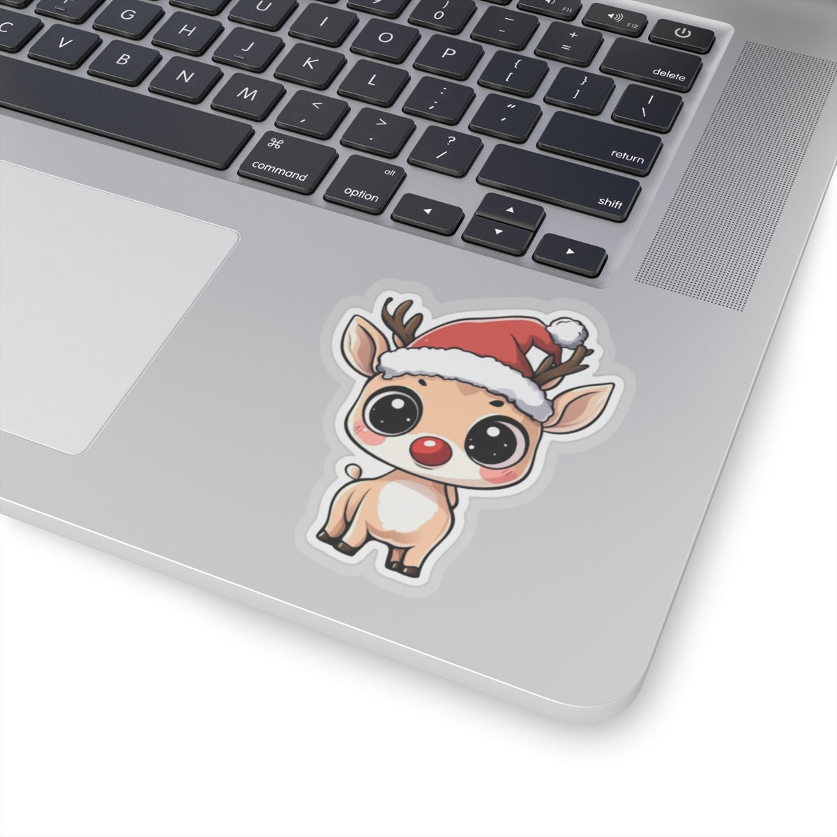 Cute Christmas Reindeer Kiss-Cut Sticker | Holiday Decor for Laptops & Gifts