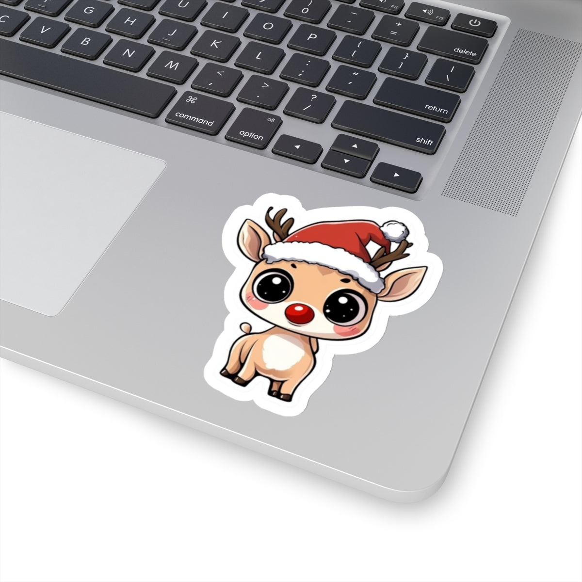 Cute Christmas Reindeer Kiss-Cut Sticker | Holiday Decor for Laptops & Gifts