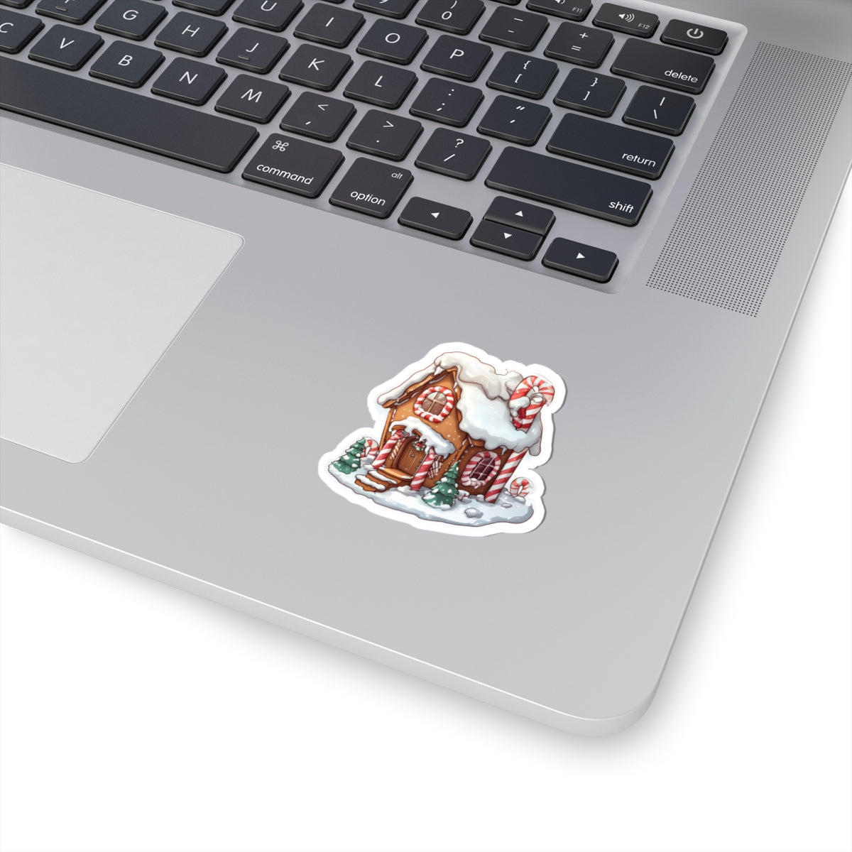 Festive Gingerbread House Kiss-Cut Stickers | Holiday Decor for Laptops and Gifts