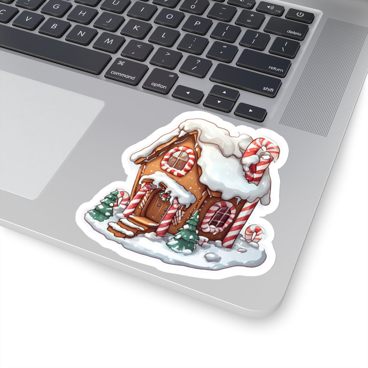 Festive Gingerbread House Kiss-Cut Stickers | Holiday Decor for Laptops and Gifts