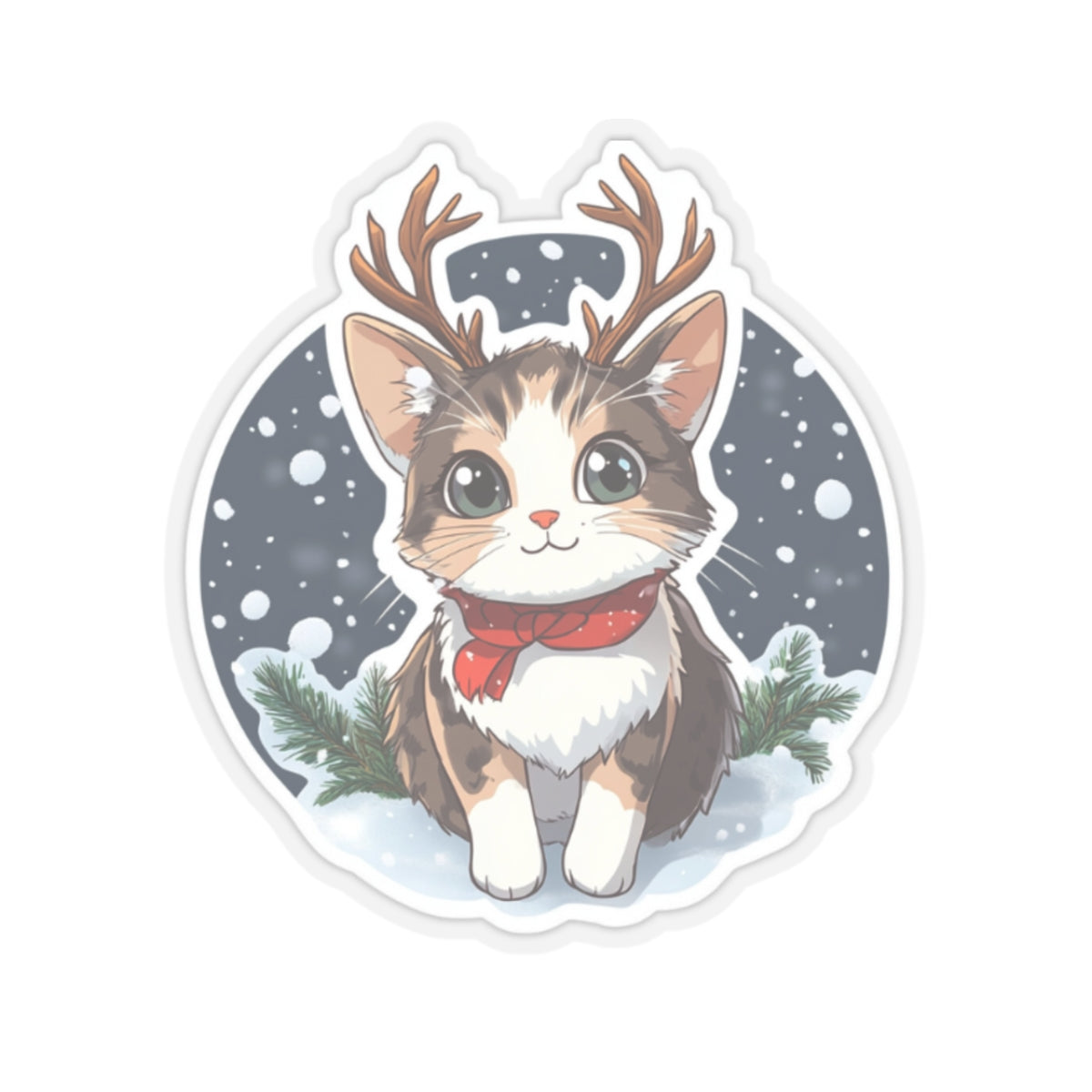 Cute Holiday Cat Stickers | Kiss-Cut Winter Stickers for Cat Lovers