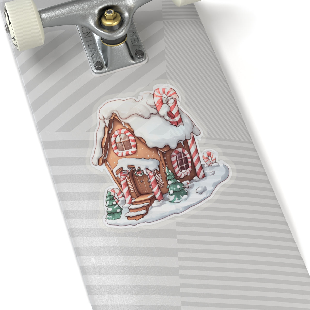 Festive Gingerbread House Kiss-Cut Stickers | Holiday Decor for Laptops and Gifts