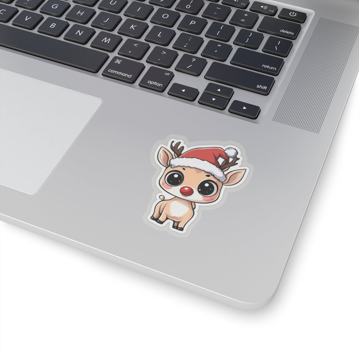 Cute Christmas Reindeer Kiss-Cut Sticker | Holiday Decor for Laptops & Gifts