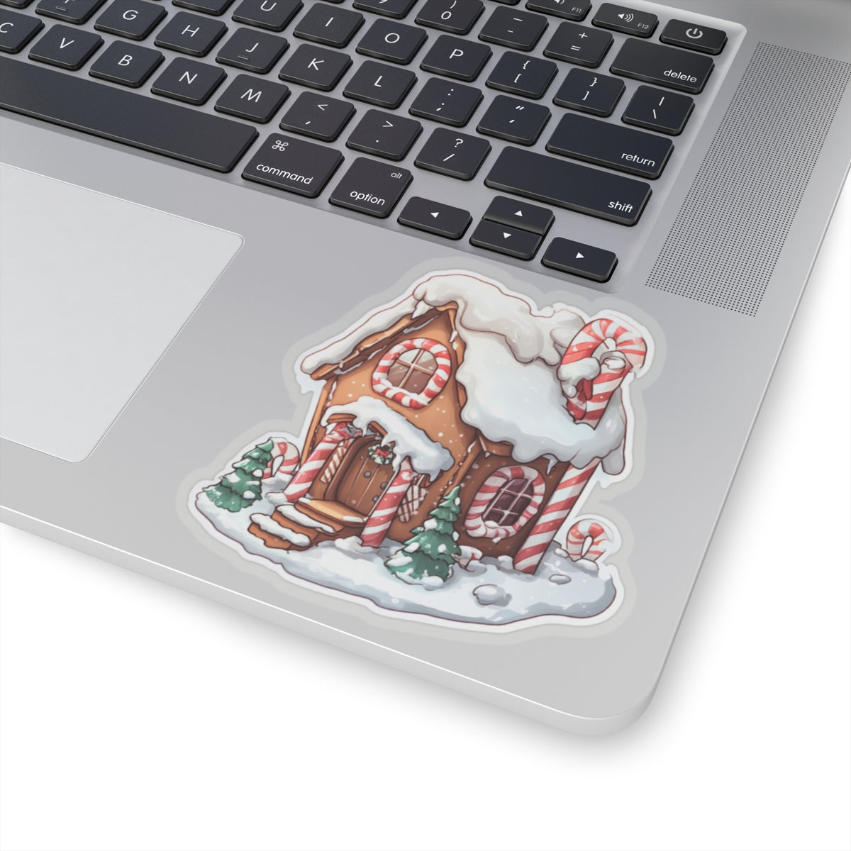 Festive Gingerbread House Kiss-Cut Stickers | Holiday Decor for Laptops and Gifts