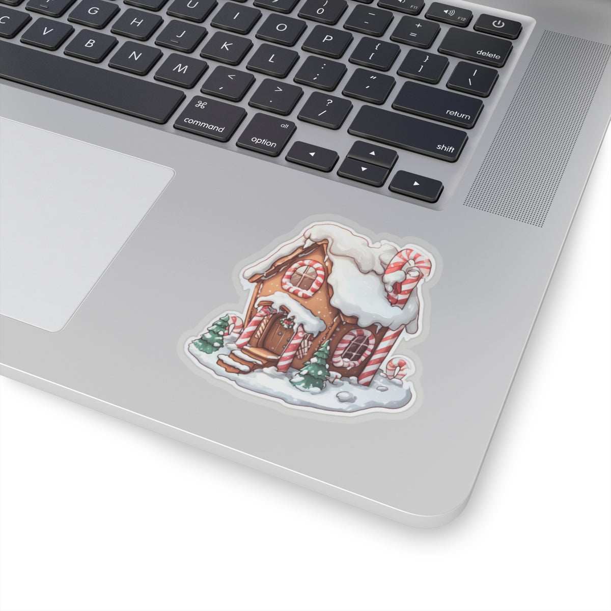 Festive Gingerbread House Kiss-Cut Stickers | Holiday Decor for Laptops and Gifts