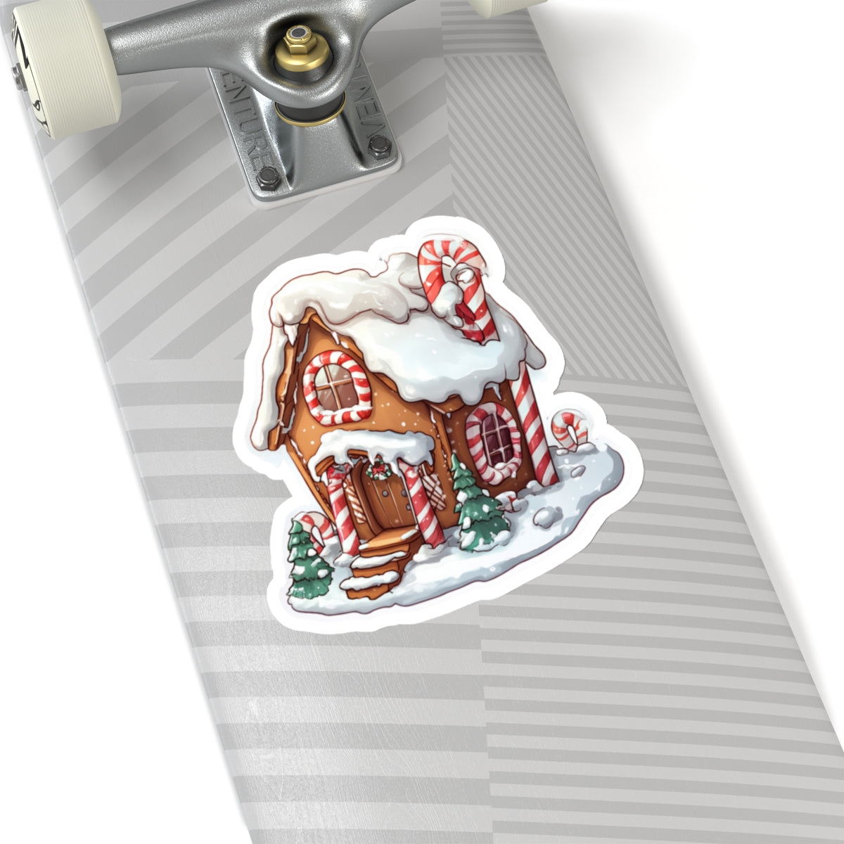 Festive Gingerbread House Kiss-Cut Stickers | Holiday Decor for Laptops and Gifts