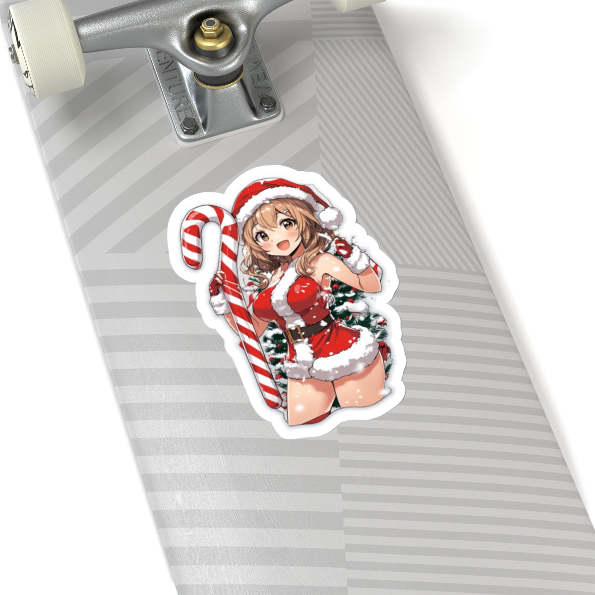 Festive Holiday Kiss-Cut Stickers - Cute Santa Girl Design for Gifting & Decorating