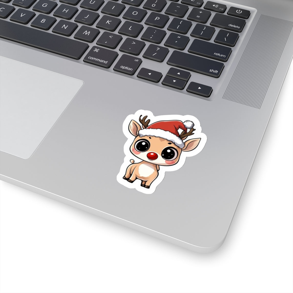 Cute Christmas Reindeer Kiss-Cut Sticker | Holiday Decor for Laptops & Gifts