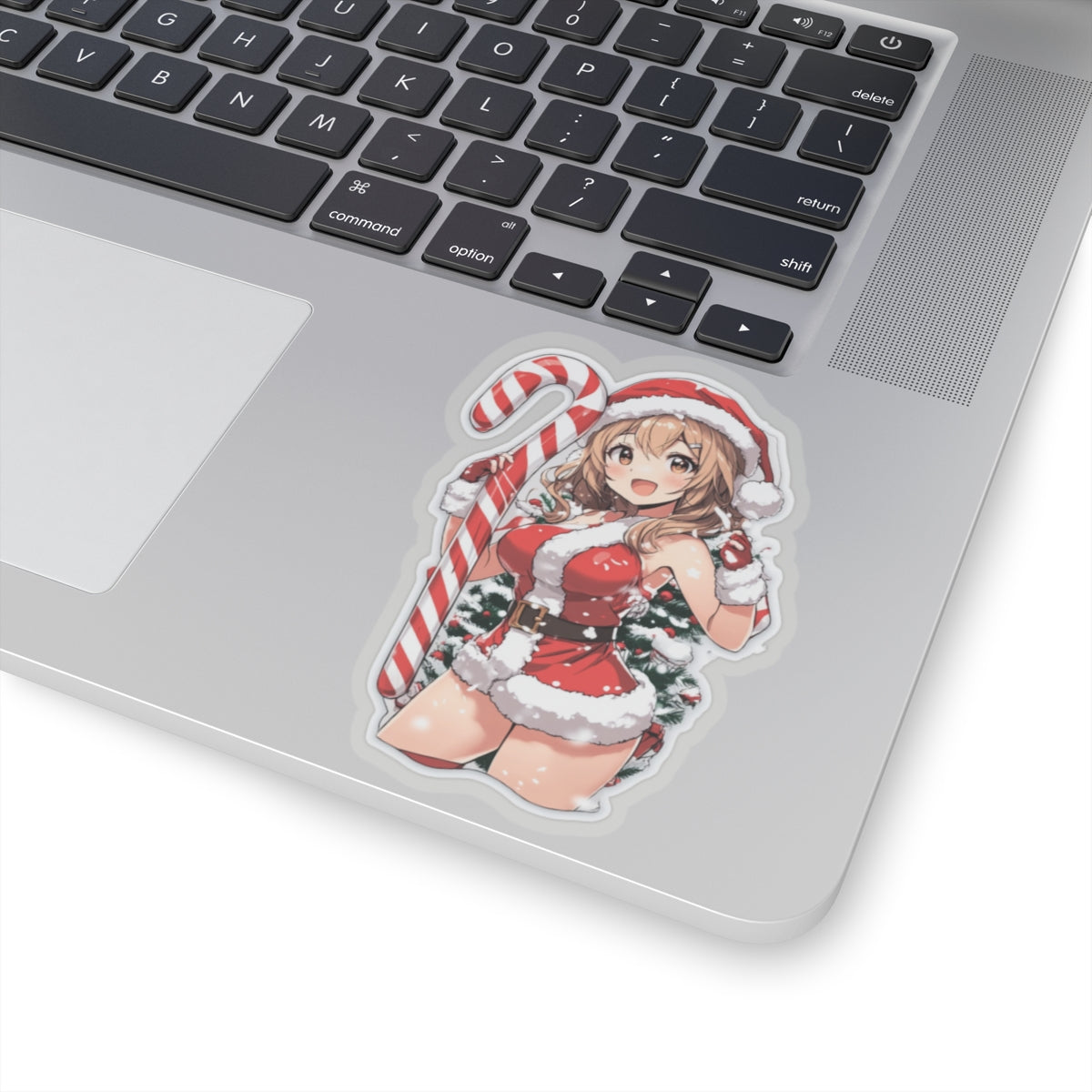 Festive Holiday Kiss-Cut Stickers - Cute Santa Girl Design for Gifting & Decorating