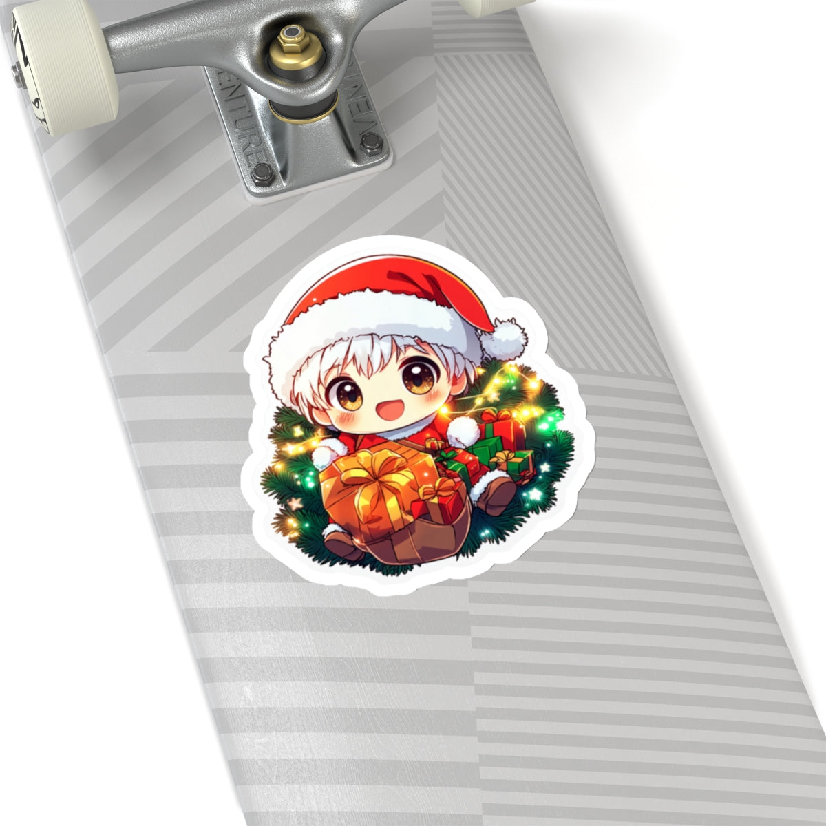 Cute Christmas Kiss-Cut Sticker - Santa Character with Gifts