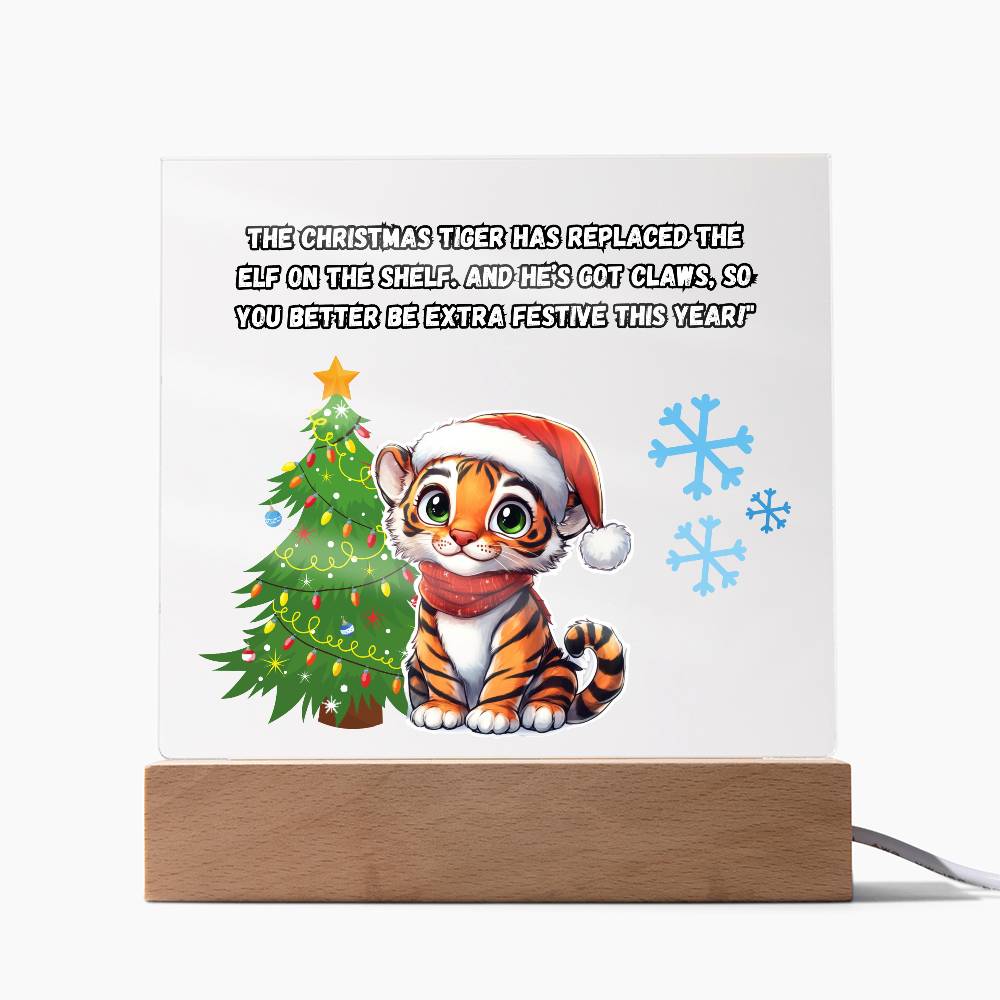 Christmas Tiger Acrylic Plaque