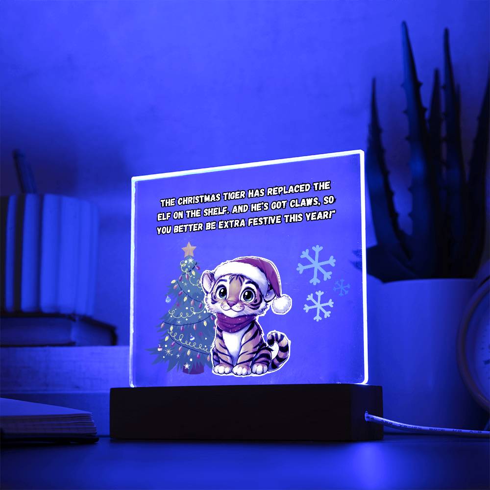 Christmas Tiger Acrylic Plaque