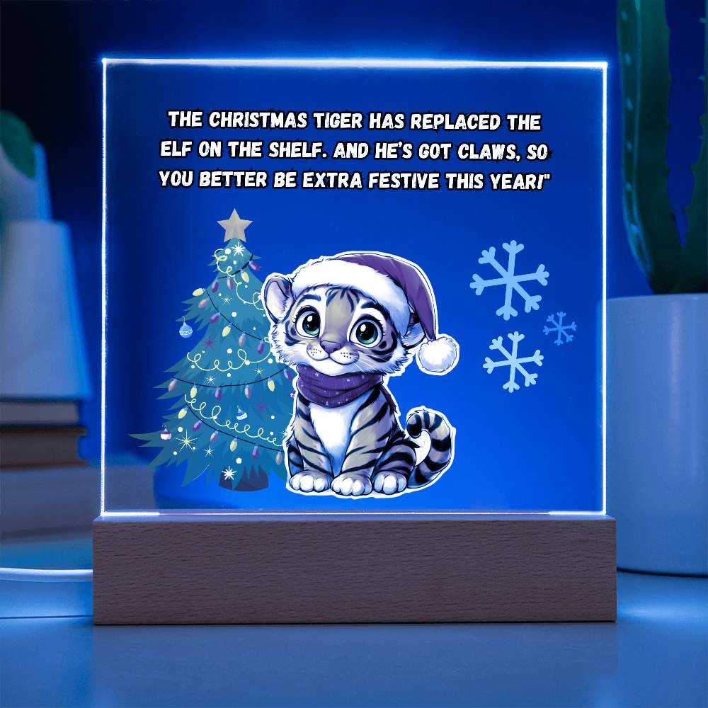 Christmas Tiger Acrylic Plaque