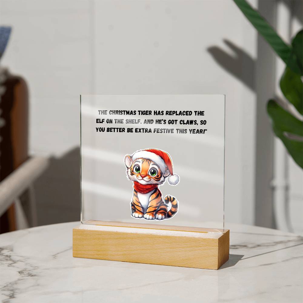 Christmas Tiger Acrylic Plaque