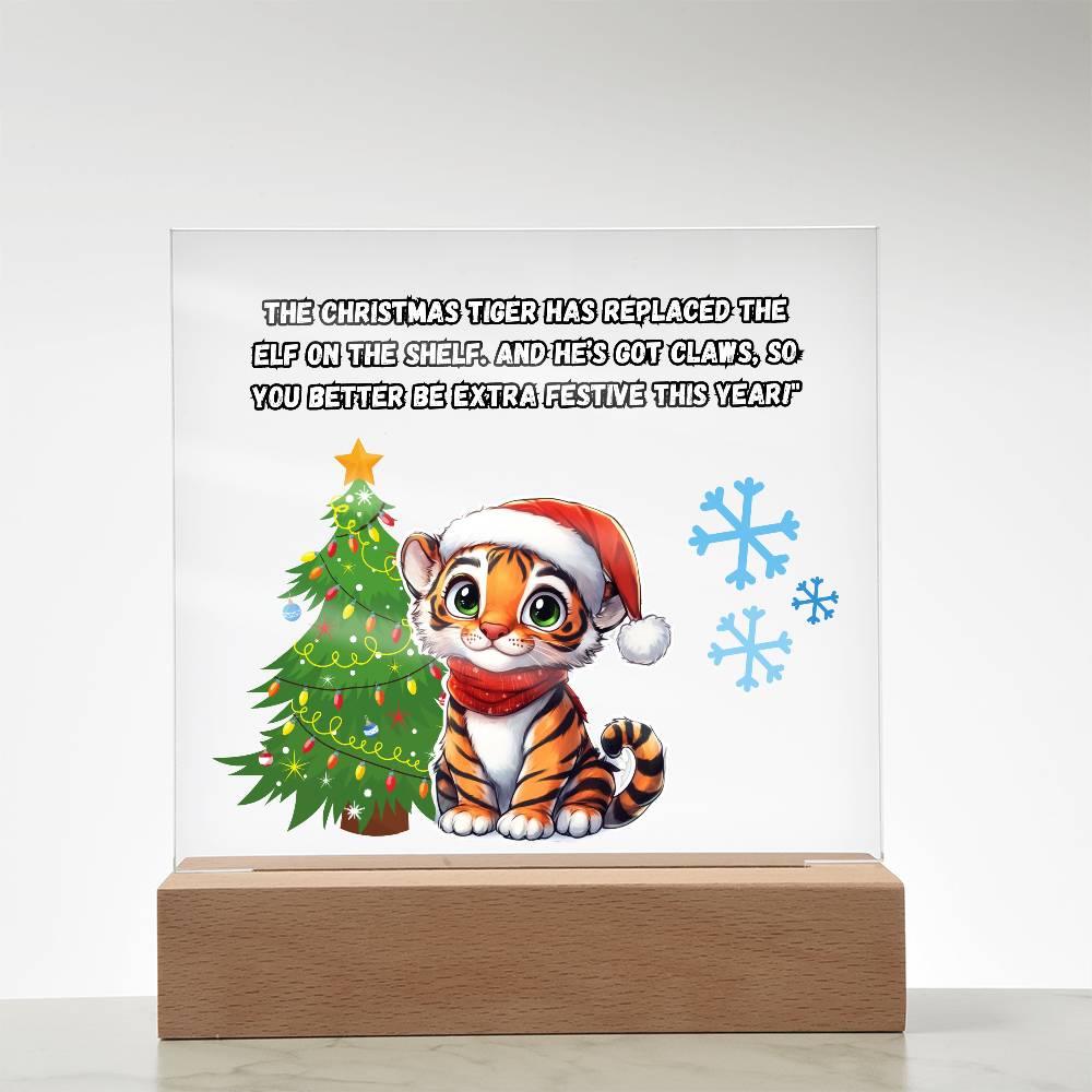 Christmas Tiger Acrylic Plaque