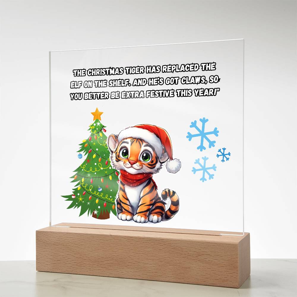 Christmas Tiger Acrylic Plaque