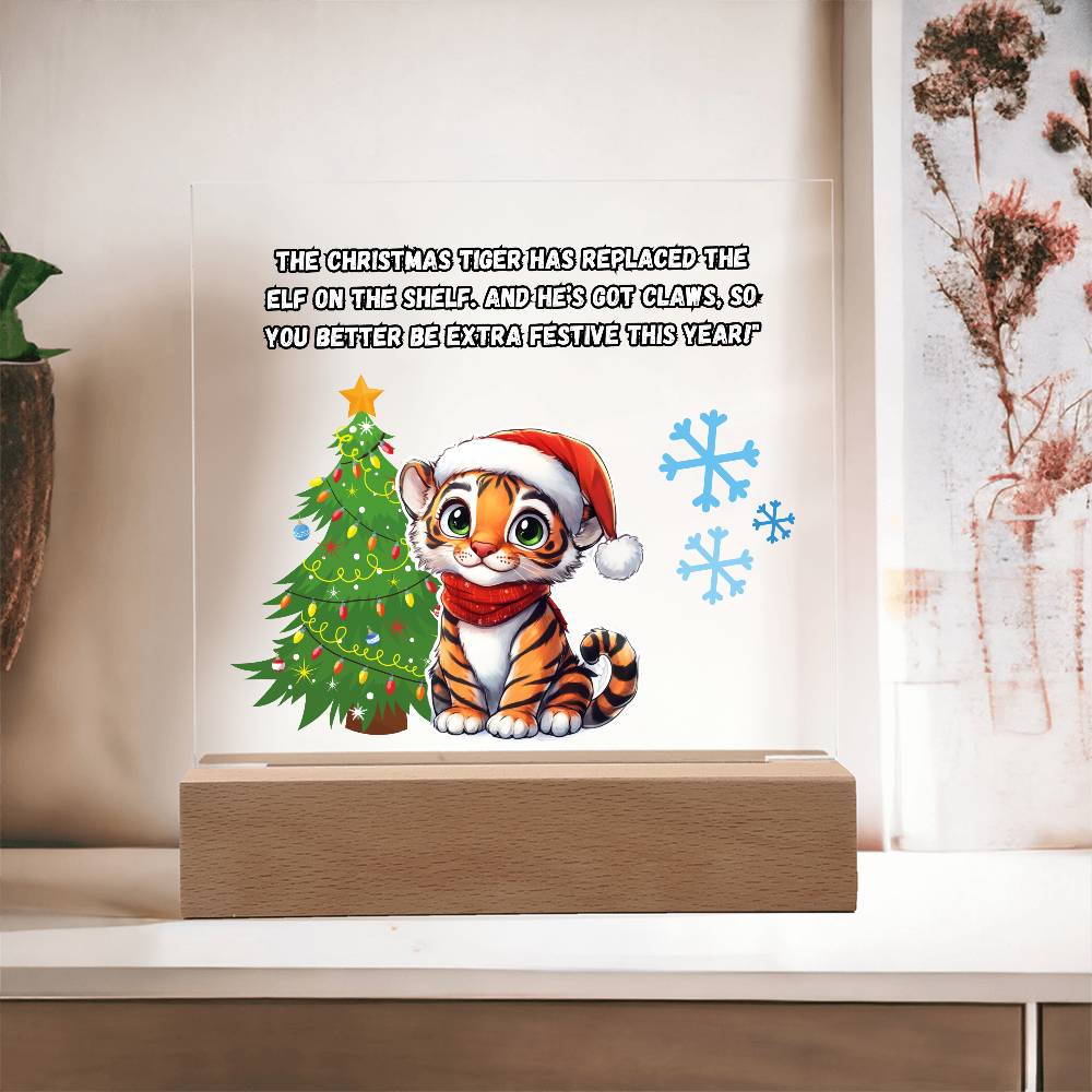 Christmas Tiger Acrylic Plaque