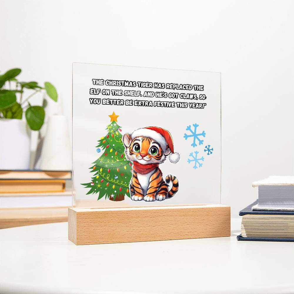 Christmas Tiger Acrylic Plaque