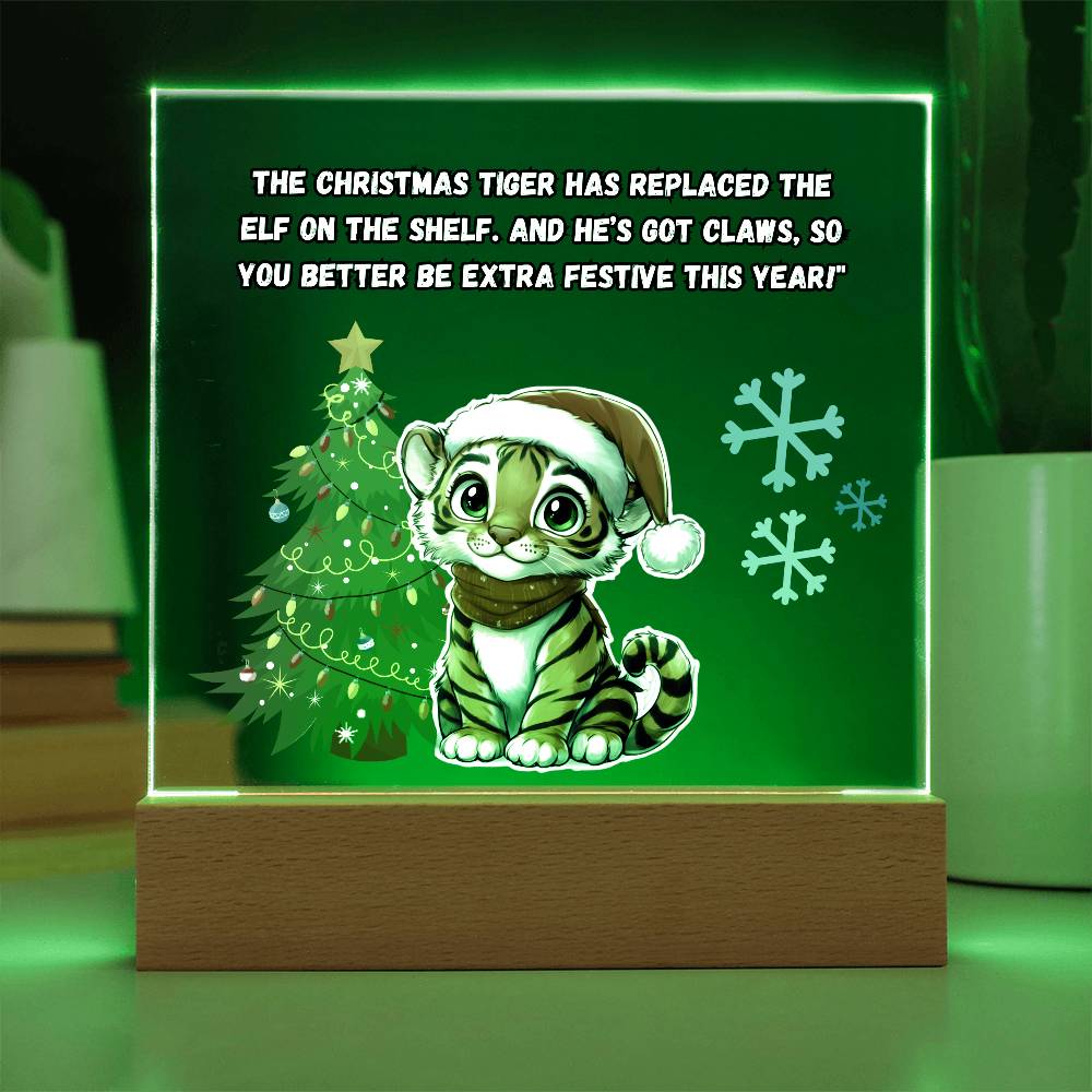 Christmas Tiger Acrylic Plaque