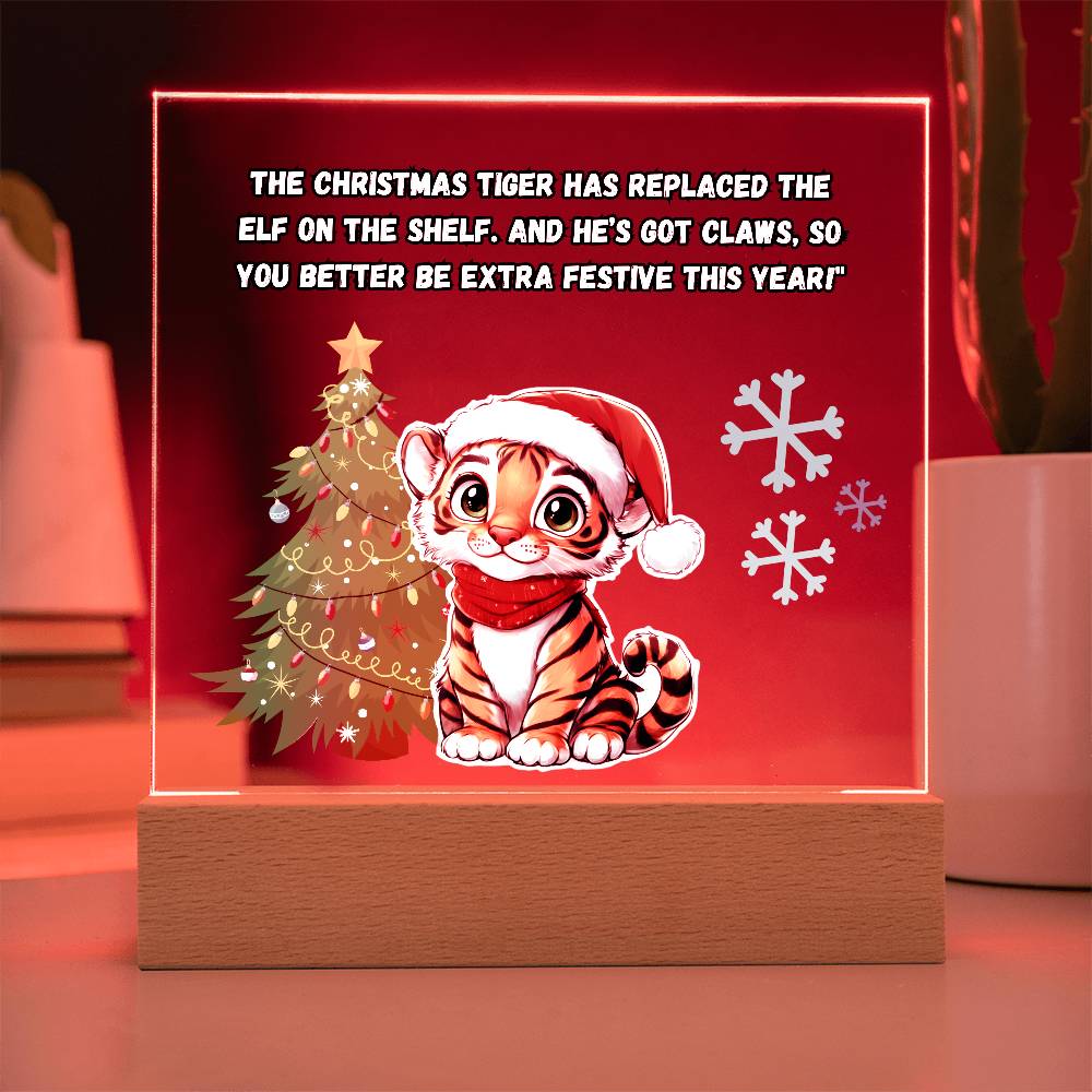 Christmas Tiger Acrylic Plaque